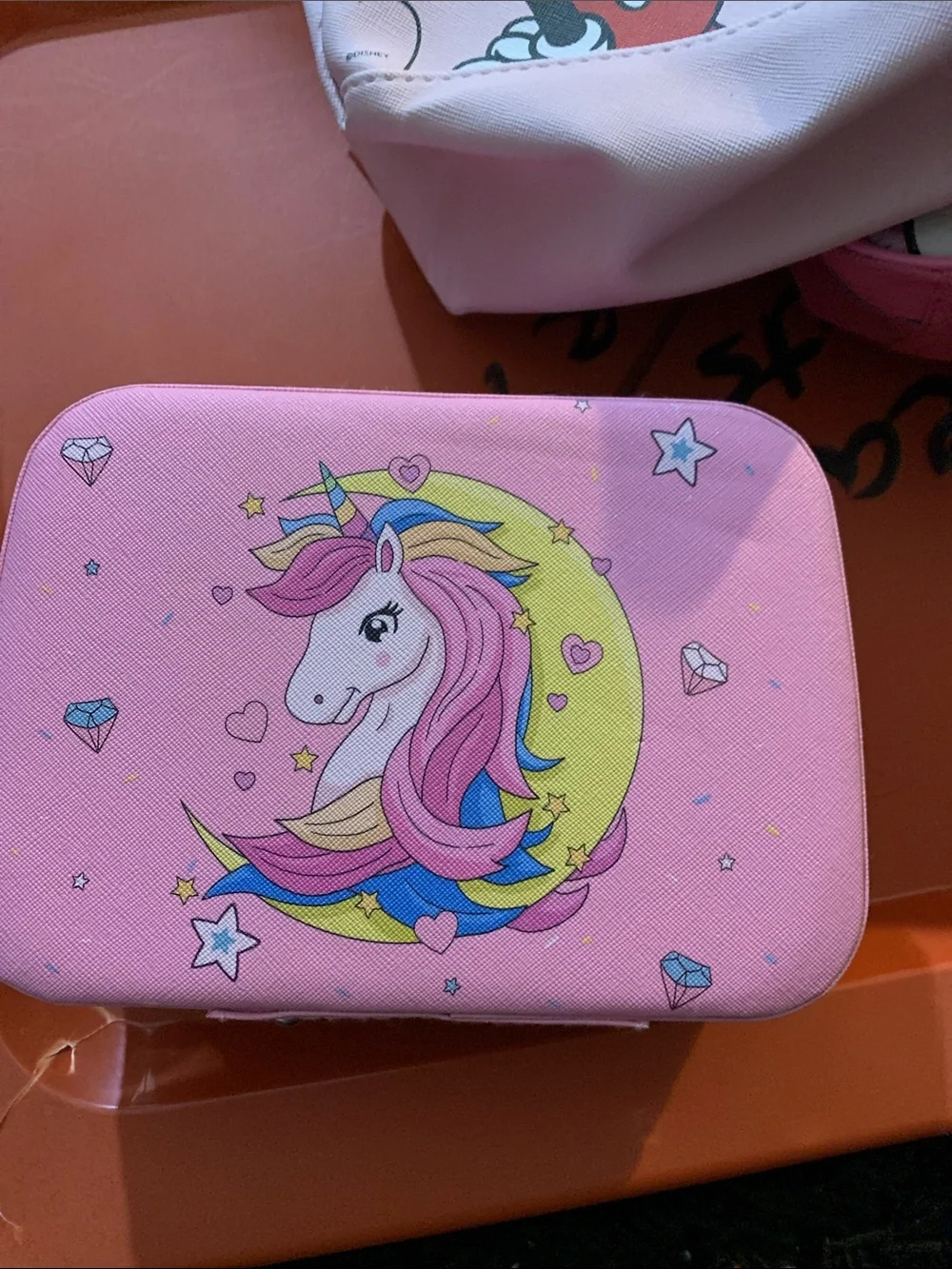 Pink Unicorn Kids with Moon & Stars Travel Vanity Case